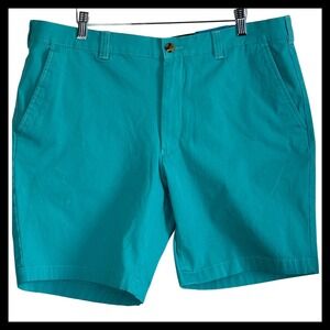 NWT Club Room Mens Chino Shorts Aqua Tourmaline 4-Way Stretch 9 Inch Inseam 36